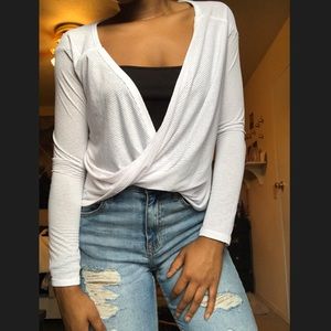 White crossover top